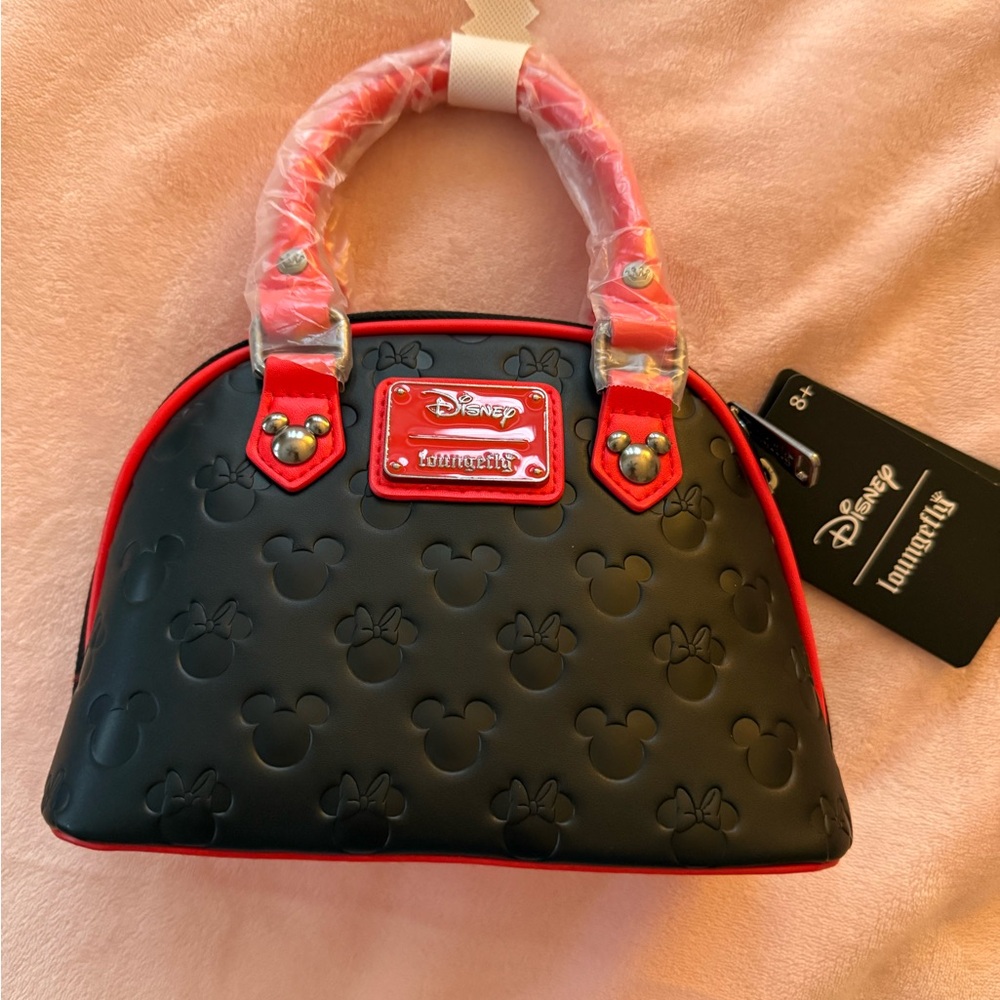 Loungefly Minnie Mouse Debossed Dome Crossbody Bag - Picture 2 of 4